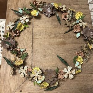 Terrain by Anthropologie Metal Floral and Bee Wreath